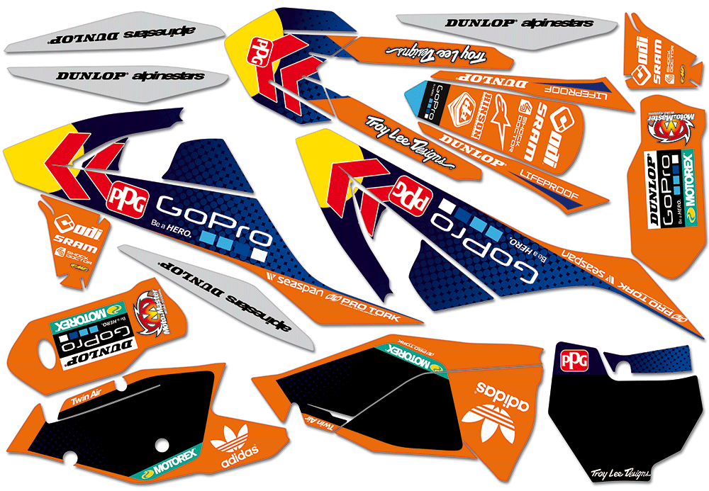 KTM SX SXF EXC 125 250 300 350 450 2018 sticker decals dekor grafiche
